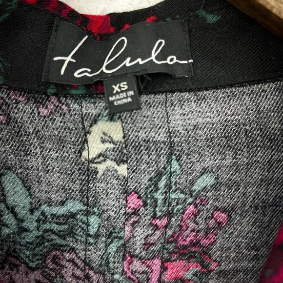 TALULA Floral Long Sleeve Black Shirt Size XS - Picture 2 of 3
